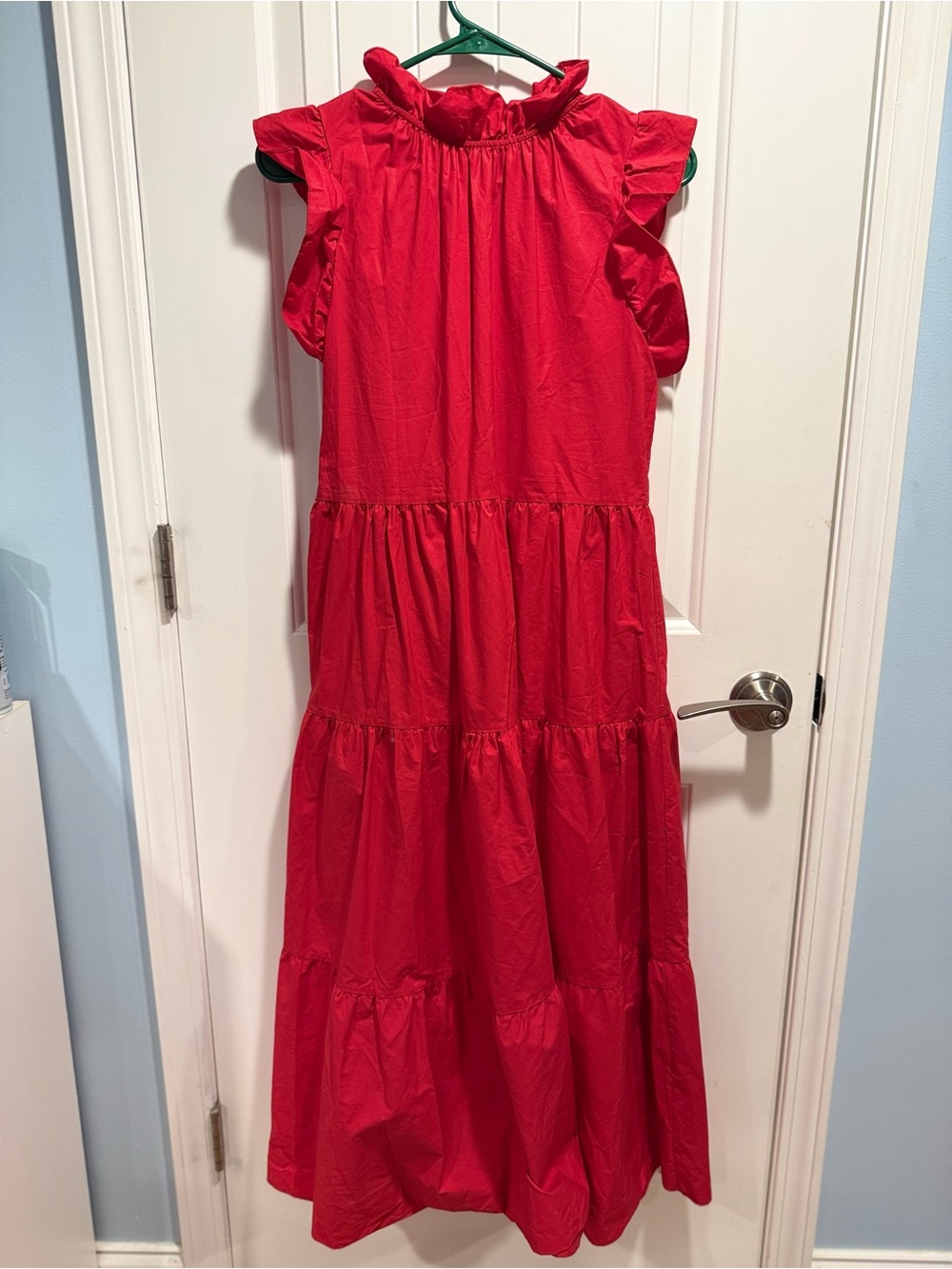 Chepe Red Made in Italy Cotton Midi Dress, Women's Sz Small